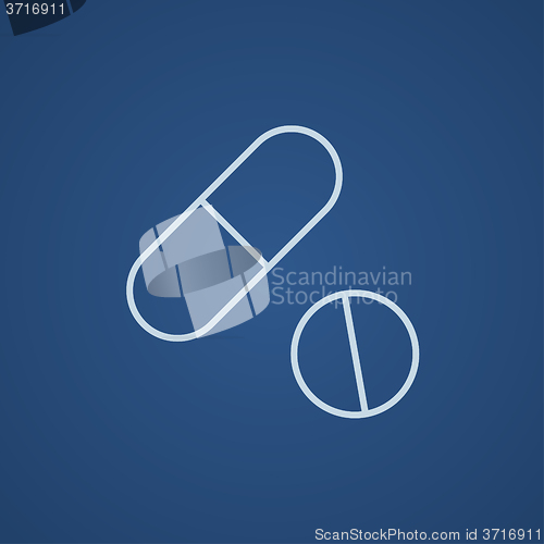 Image of Pills line icon.