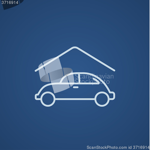 Image of Car garage line icon.