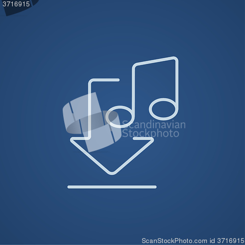 Image of Download music line icon.