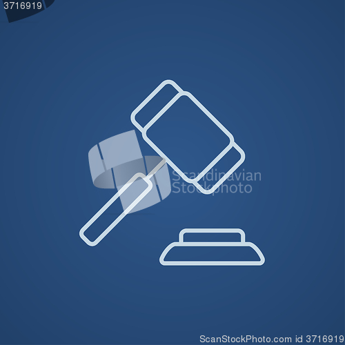 Image of Auction gavel line icon.