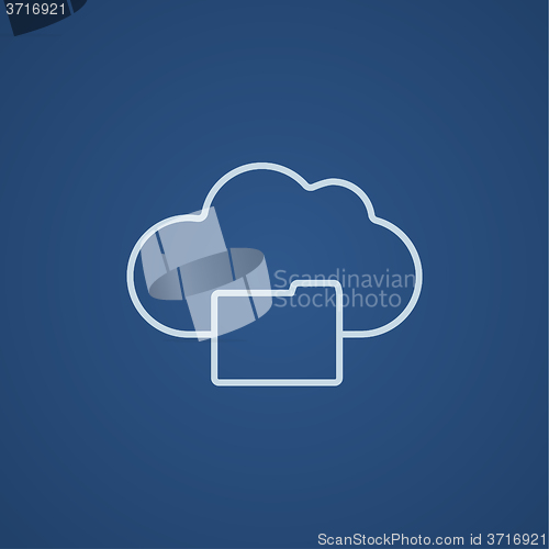 Image of Cloud computing line icon.