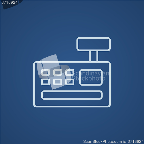 Image of Cash register machine line icon.