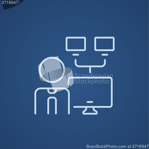 Image of Network administrator line icon.