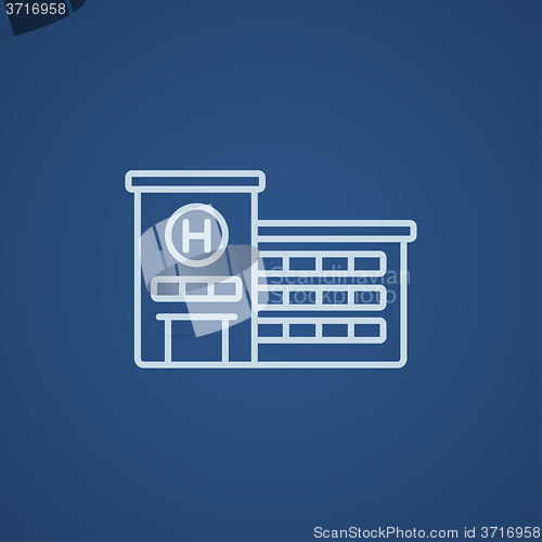 Image of Hospital building line icon.