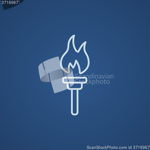 Image of Burning olympic torch line icon.