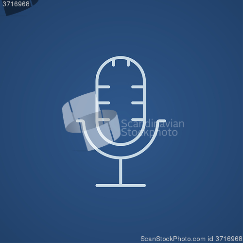 Image of Retro microphone line icon.