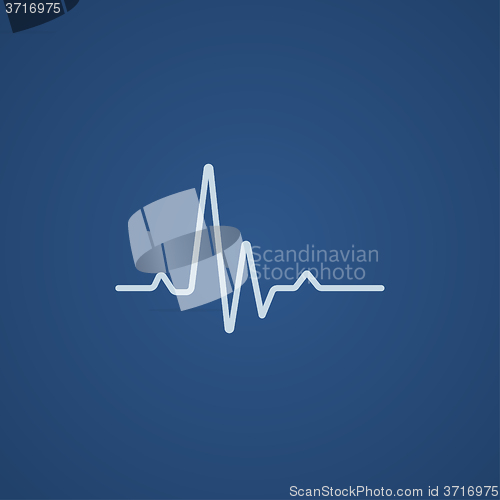 Image of Hheart beat cardiogram line icon.