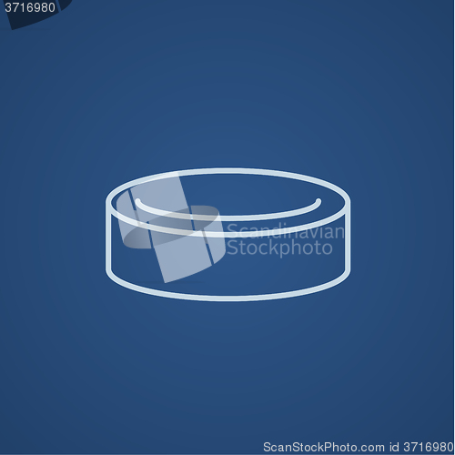 Image of Hockey puck line icon.