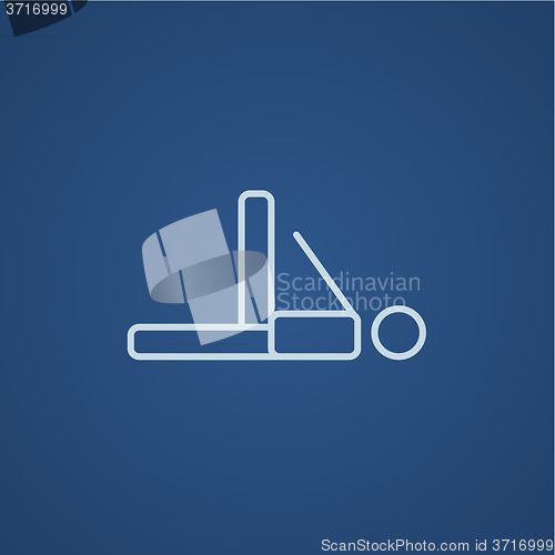 Image of Man making exercises line icon.