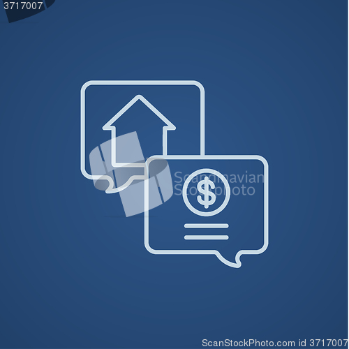 Image of Real estate transaction line icon.