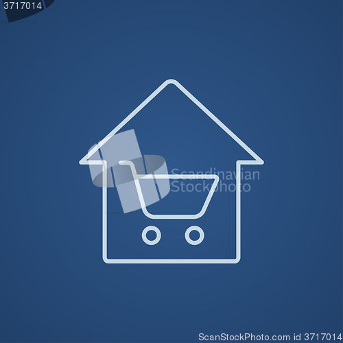 Image of House shopping line icon.