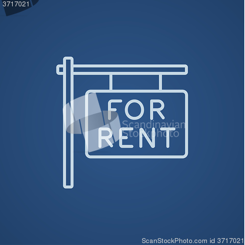 Image of For rent placard line icon.