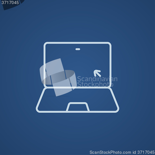 Image of Laptop with cursor line icon.