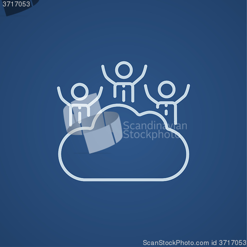 Image of Cloud computing line icon.