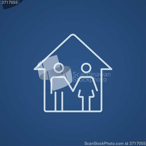 Image of Family house line icon.