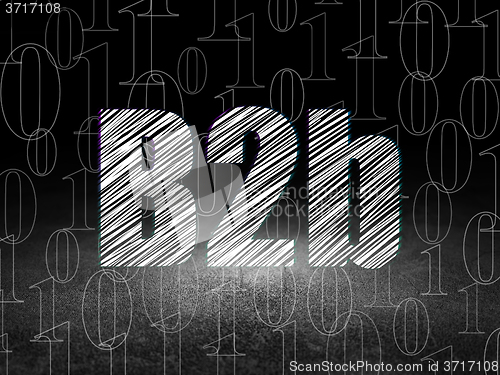 Image of Finance concept: B2b in grunge dark room