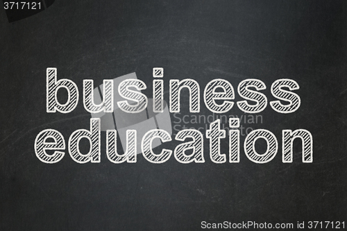 Image of Studying concept: Business Education on chalkboard background
