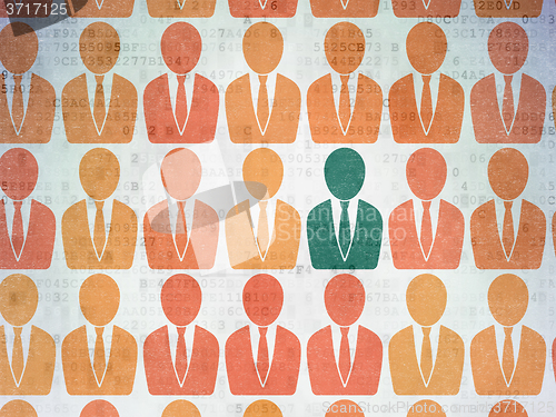 Image of Business concept: business man icon on Digital Paper background
