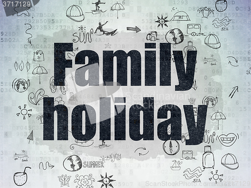 Image of Tourism concept: Family Holiday on Digital Paper background