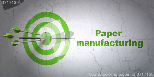 Image of Industry concept: target and Paper Manufacturing on wall background