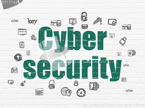Image of Protection concept: Cyber Security on wall background