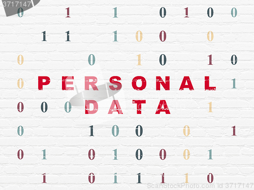 Image of Data concept: Personal Data on wall background