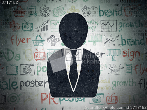 Image of Marketing concept: Business Man on Digital Paper background