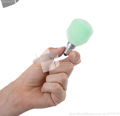 Image of Hand holding an light bulb 