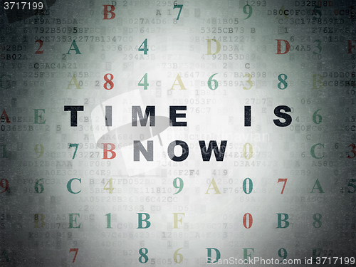 Image of Timeline concept: Time is Now on Digital Paper background