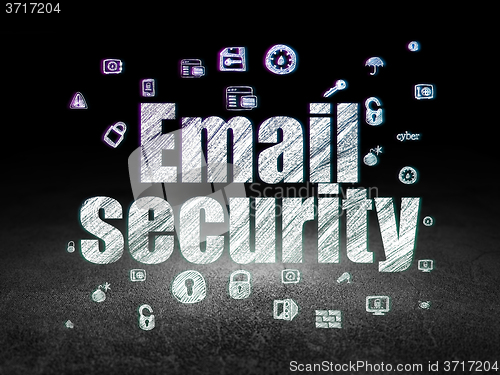 Image of Security concept: Email Security in grunge dark room