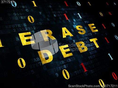 Image of Finance concept: Erase Debt on Digital background