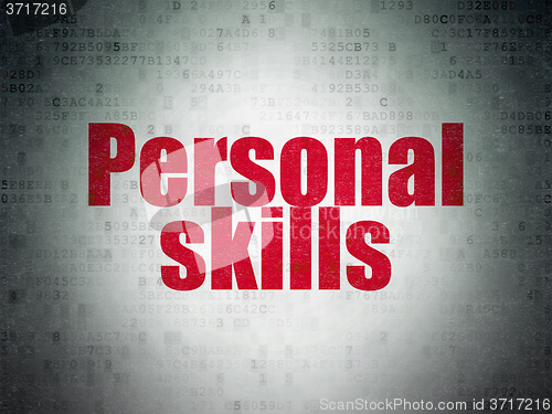Image of Education concept: Personal Skills on Digital Paper background