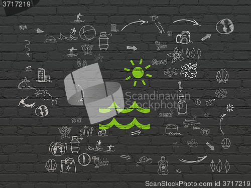 Image of Tourism concept: Beach on wall background