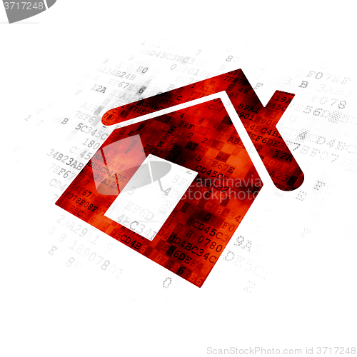 Image of Finance concept: Home on Digital background