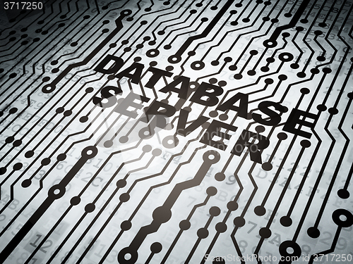 Image of Database concept: circuit board with Database Server