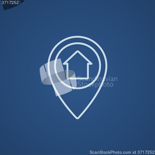 Image of Pointer with house inside line icon.