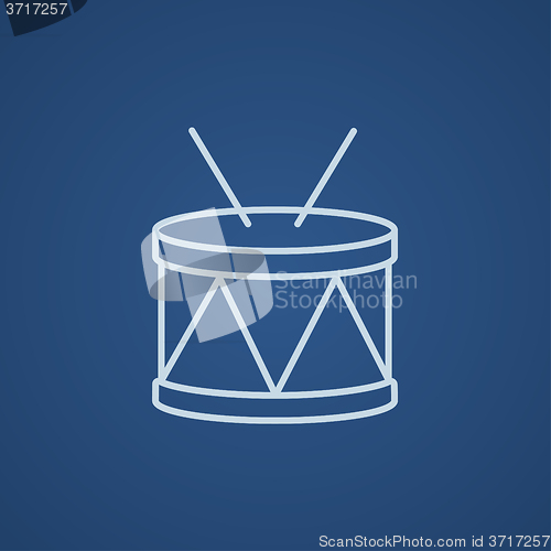 Image of Drum with sticks line icon.