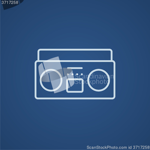 Image of Radio cassette player line icon.