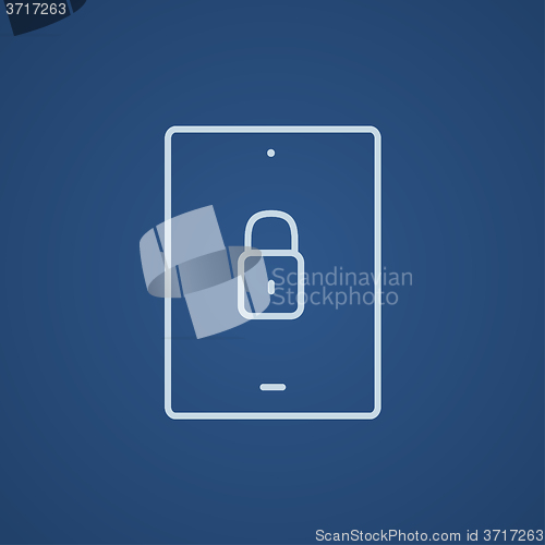 Image of Digital tablet security line icon.