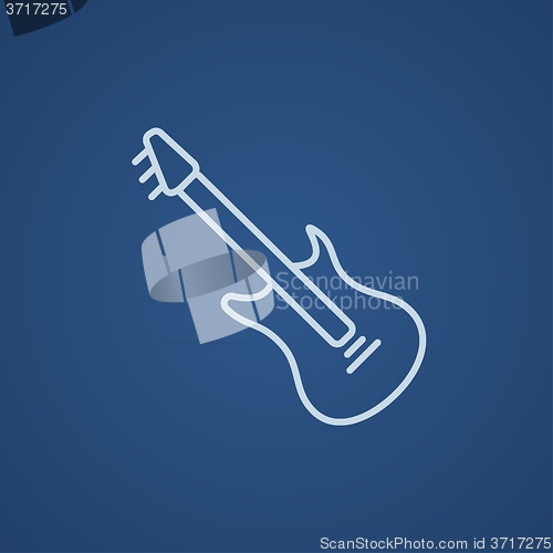 Image of Electric guitar line icon.