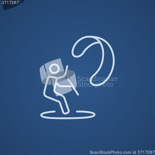 Image of Kite surfing line icon.