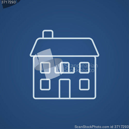 Image of Two storey detached house line icon.