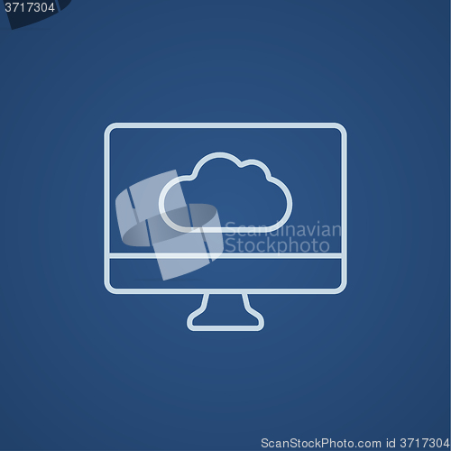 Image of Cloud computing line icon.