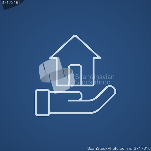 Image of House insurance line icon.