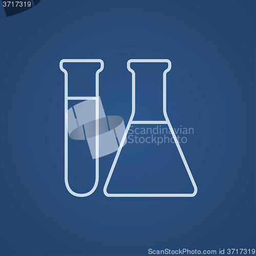 Image of Test tubes line icon.