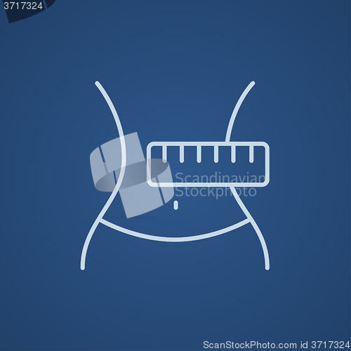 Image of Waist with measuring tape line icon.