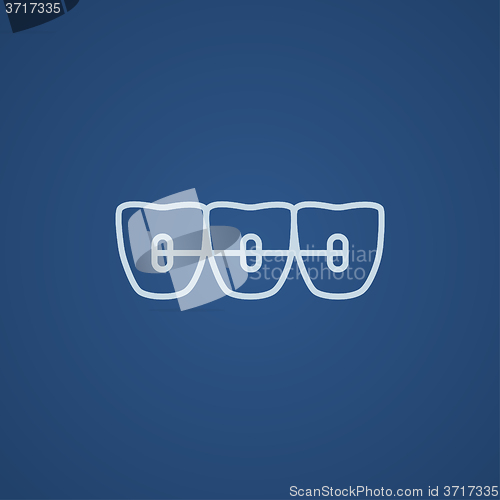 Image of Orthodontic braces line icon.