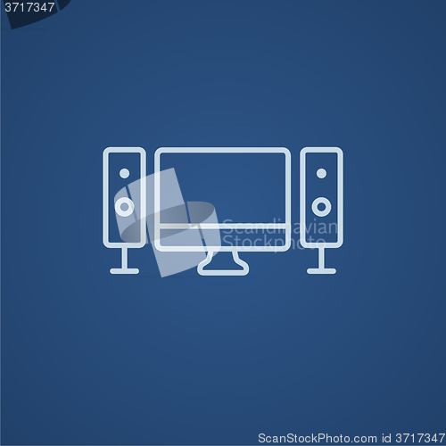 Image of  Home cinema system line icon.