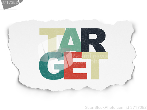 Image of Business concept: Target on Torn Paper background