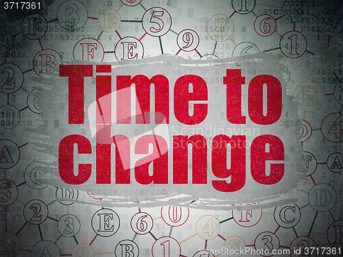 Image of Time concept: Time to Change on Digital Paper background